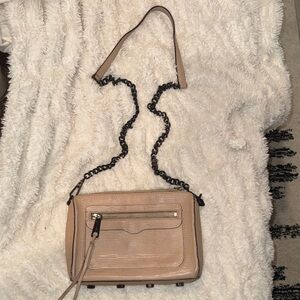 Rebecca Minkoff Beige Crossbody Bag with Chain Strap